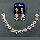 FS Collection Rose Gold Plated AD Stone Choker Necklace Set