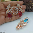 FS Collection Rose Gold Plated AD Stone Dangler Earring