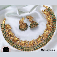 FS Collection Gold Plated Pota Stone Choker Necklace Set