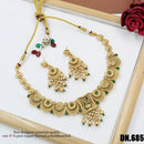 FS Collection Copper Gold Plated Pota Stone Choker Necklace Set