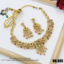 FS Collection Copper Gold Plated Pota Stone Choker Necklace Set