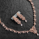 FS Colletion Rose Gold Plated AD Stone Necklace Set