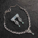 FS Collection Silver Plated AD Stone  Necklace Set