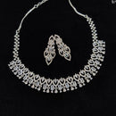 FS Collection Silver Plated AD Stone Necklace Set