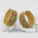 FS Collection Copper Gold Plated Pota Stone Openable Bangles