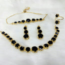 FS Collection Gold Plated Crystal Stone Jewellery Combo