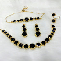 FS Collection Gold Plated Crystal Stone Jewellery Combo