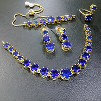 FS Collection Gold Plated Crystal Stone Jewellery Combo