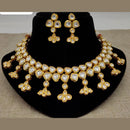 FS Collection Gold Plated Kundan Stone Necklace Set