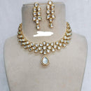 FS Collection Gold Plated Kundan Stone Choker Necklace Set