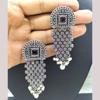 FS Collection Silver Plated Pota Stone Dangler Earrings