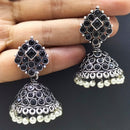 FS Collection Silver Plated Jhumki Beads Earrings