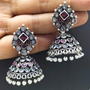 FS Collection Silver Plated Jhumki Beads Earrings
