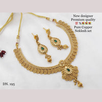 FS Collection Copper Gold Plated Pota Stone Necklace Set