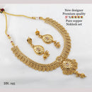 FS Collection Copper Gold Plated Pota Stone Necklace Set
