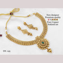 FS Collection Copper Gold Plated Pota Stone Necklace Set