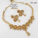 FS Collection Gold Plated Pota Stone Necklace Set