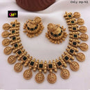 FS Collection Gold Plated Pota Stone Choker Necklace Set