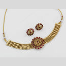 FS Collection Gold Plated Kundan Stone Choker Necklace Set