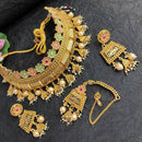 FS Collection Gold Plated & Beads Choker Necklace Set