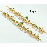 FS Collection Gold Plated Meenakari Payal