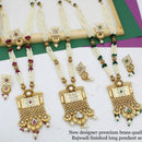 FS Collection Gold Plated Kundan Stone Long Necklace Set