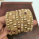FS Collection Gold Plated Crystal Stone Bangles