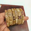 FS Collection Gold Plated Crystal Stone Bangles