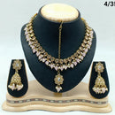 FS Collection Gold Plated Crystal Stone & Beads Necklace Set