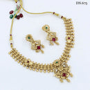 FS Collection Gold Plated Pota Stone Choker Necklace Set