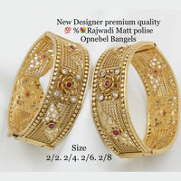 FS Collection Gold Plated Pota Stone Openable Bangles