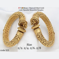 FS Collection Gold Plated Pota Stone Openable Bangles
