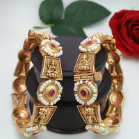 FS Collection Gold Plated Pota Stone Openable Bangles