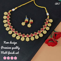FS Collection Gold Plated Crystal Stone Choker Necklace Set