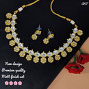 FS Collection Gold Plated Crystal Stone Choker Necklace Set