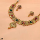 FS Collection Gold Plated Pota Stone Necklace Set