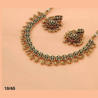 FS Collection Gold Plated Pota Stone Necklace Set