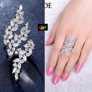 FS Collection Silver Plated AD Stone Adjustable Ring