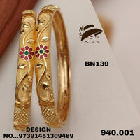 FS Collection Gold Plated Bangles Set