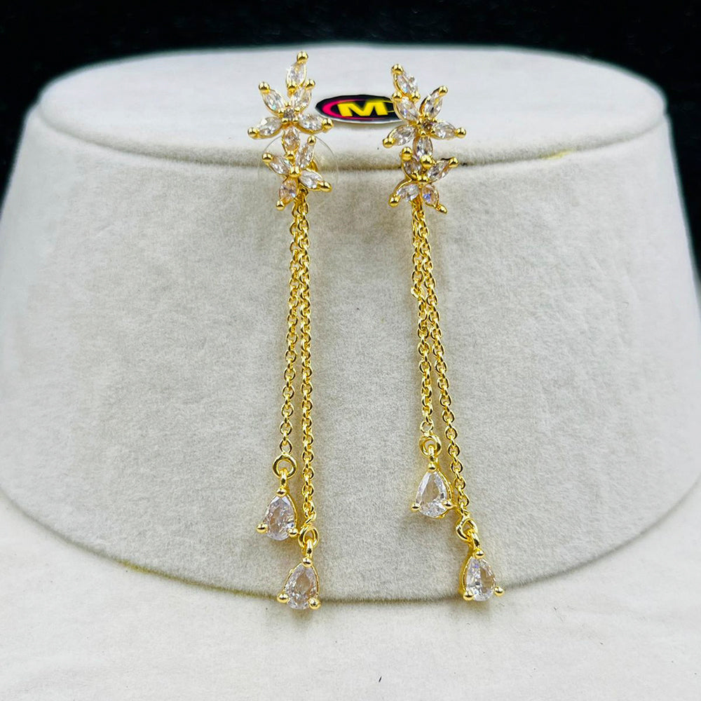 FS Collection Gold Plated Dangler Earrings