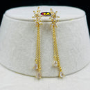 FS Collection Gold Plated Dangler Earrings