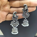 FS Collection Silver Plated Jhumki Beads Earrings