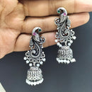 FS Collection Silver Plated Jhumki Beads Earrings