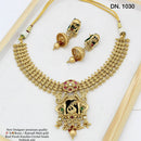 FS Collection Gold Plated Kundan Stone Necklace Set