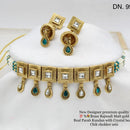 FS Collection Gold Plated Kundan Stone Choker Necklace Set