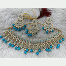 FS Collection Gold Plated Kundan Stone Choker Necklace Set
