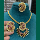 FS Collection Gold Plated Pota Stone Chain Pendant