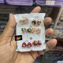FS Collection Crystal Stone Stud Earrings