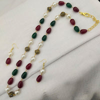 FS Collection Gold Plated Baeds Necklace Set