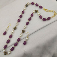 FS Collection Gold Plated Baeds Necklace Set